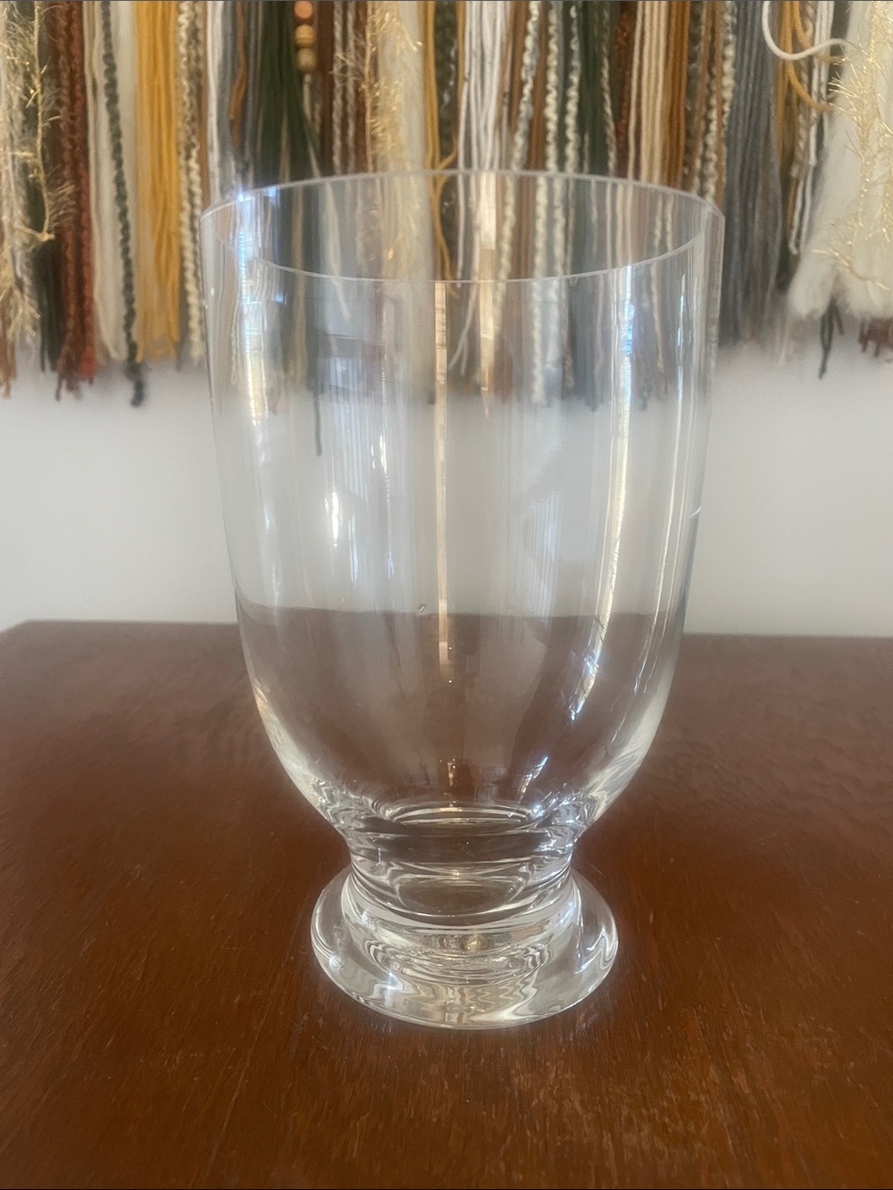 Clear Glass Pedestal Vase - hurricane candle holder  - Home Decor